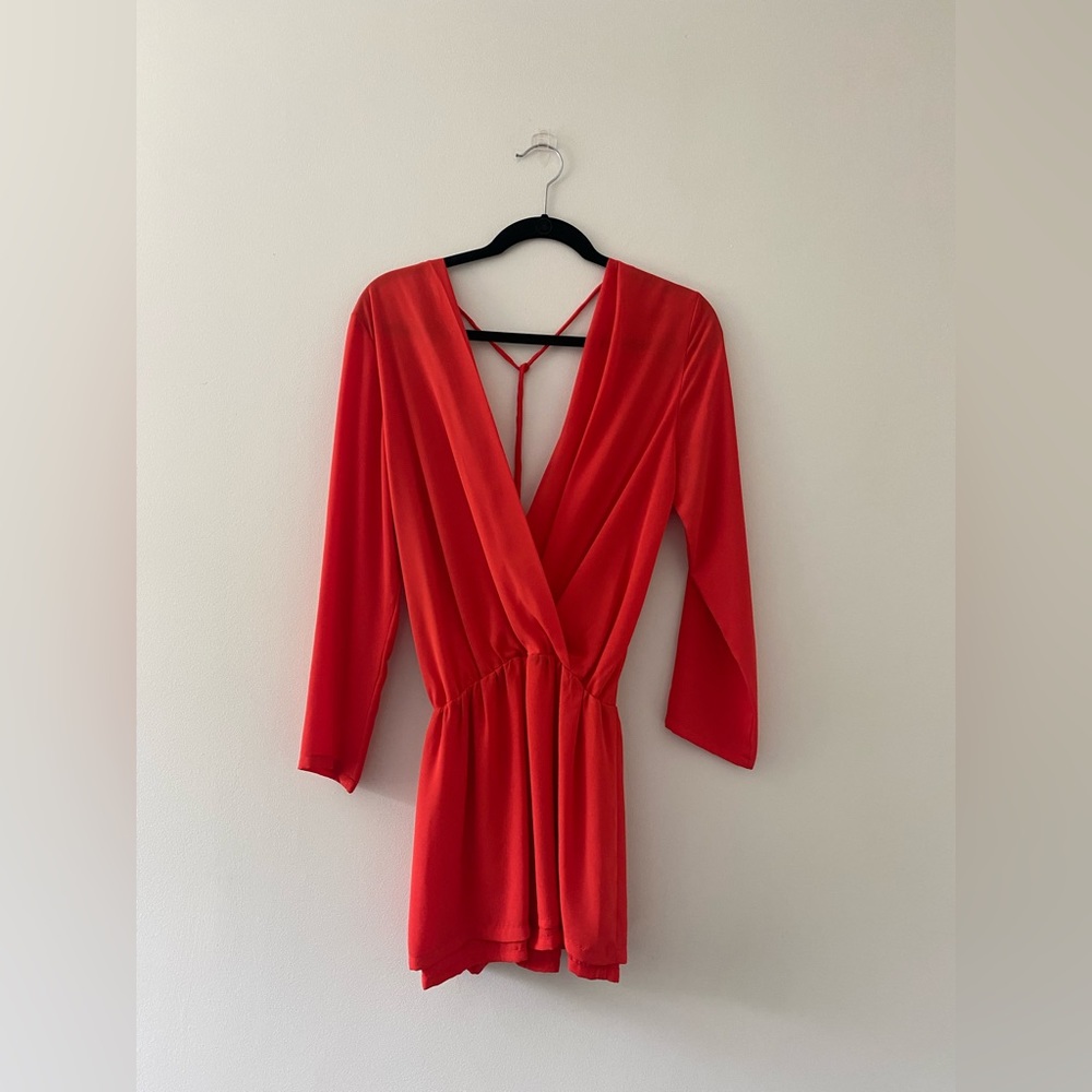 Three Eighty Two Romper Red Size Small - image 3